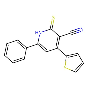 3-Pyridinecarbonitrile, 1,2-dihydro-6-phenyl-4-(2-thienyl)-2-thioxo- structure