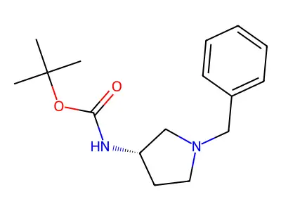 1-Benzyl-3-(tert-butoxycarbonylamino)pyrrolidine structure