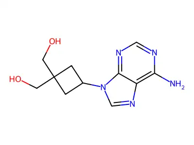1,1-Cyclobutanedimethanol, 3-(6-amino-9H-purin-9-yl)- structure