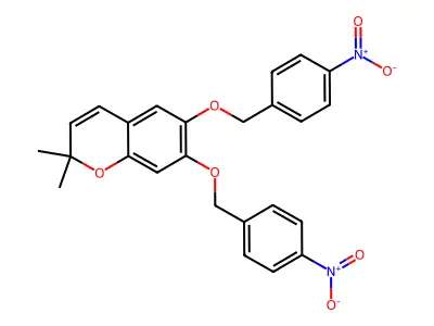 2,2-dimethyl-6,7-bis((4-nitrobenzyl)oxy)-2H-chromene structure