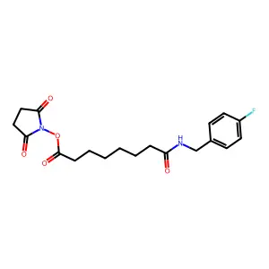 N-Succinimidyl 8-((4'-fluorobenzyl)amino)suberate structure