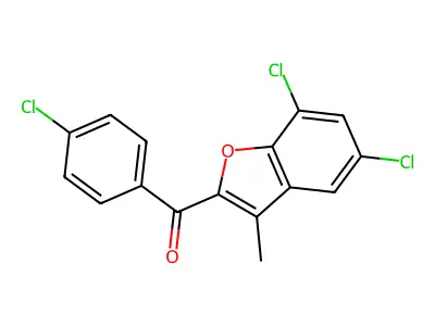 (4-Chlorophenyl)(5,7-dichloro-3-methyl-1-benzofuran-2-yl)methanone structure