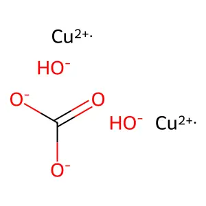 Basic copper carbonate structure
