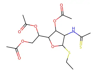 [2-acetyloxy-2-[3-acetyloxy-4-(ethanethioylamino)-5-ethylsulfanyloxolan-2-yl]ethyl] acetate structure