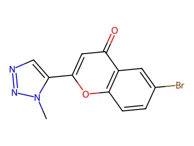 4H-1-Benzopyran-4-one, 6-bromo-2-(1-methyl-1H-1,2,3-triazol-5-yl)- structure