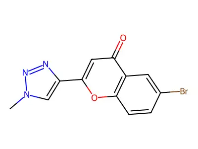 4H-1-Benzopyran-4-one, 6-bromo-2-(1-methyl-1H-1,2,3-triazol-4-yl)- structure