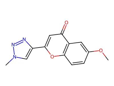 4H-1-Benzopyran-4-one, 6-methoxy-2-(1-methyl-1H-1,2,3-triazol-4-yl)- structure