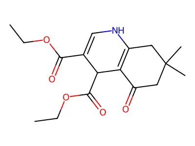 Diethyl 1,4,5,6,7,8-hexahydro-7,7-dimethyl-5-oxo-3,4-quinolinedicarboxylate structure
