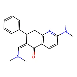 (6Z)-2-(dimethylamino)-6-(dimethylaminomethylidene)-7-phenyl-7,8-dihydroquinolin-5-one structure