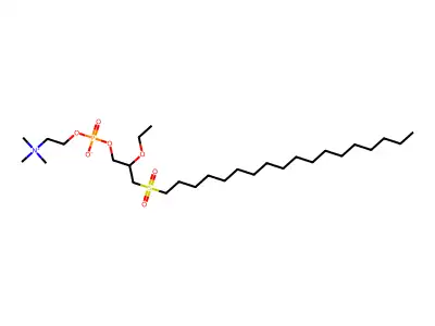 rac-3-Octadecylsulfo-2-ethoxypropyl phosphocholine structure