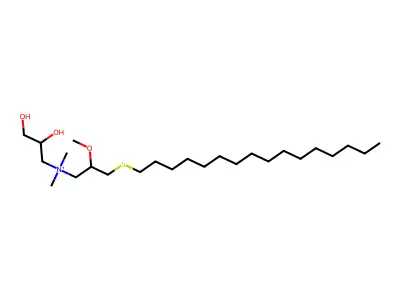 2,3-Dihydroxypropyl-(3-hexadecylsulfanyl-2-methoxy-propyl)-dimethyl-ammonium structure