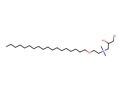 N,N-Dimethyl-N-(2-octadecyloxyethyl)-N-(2,3-dihydroxypropyl)ammonium iodide structure