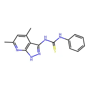 1-(4,6-dimethyl-1H-pyrazolo[3,4-b]pyridin-3-yl)-3-phenylthiourea structure