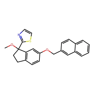 1-Methoxy-6-(naphth-2-yl-methoxy)-1-(thiazol-2-yl)indan structure