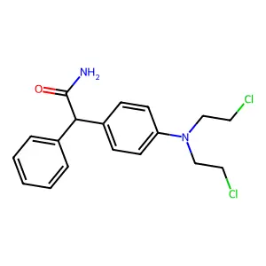 2-[4-[Bis(2-chloroethyl)amino]phenyl]-2-phenylacetamide structure