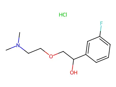 2-(2-(N,N-Dimethylamino)ethoxy)-1-(3-fluorophenyl)ethanol hydrochloride structure