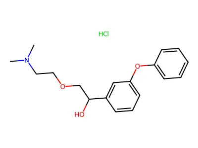 alpha-((2-(Dimethylamino)ethoxy)methyl)-3-phenoxybenzenemethanol hydrochloride structure