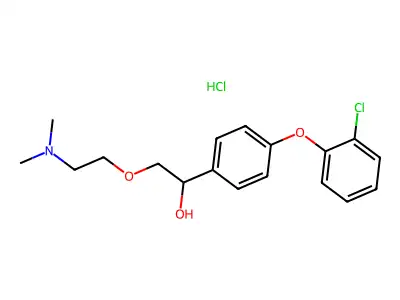4-(2-Chlorophenoxy)-alpha-((2-(dimethylamino)ethoxy)methyl)benzenemethanol hydrochloride structure