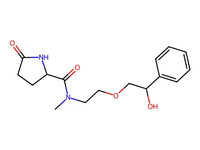 2-Pyrrolidinecarboxamide, N-(2-(2-hydroxy-2-phenylethoxy)ethyl)-N-methyl-5-oxo- structure