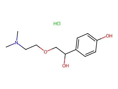 1-(4-Hydroxyphenyl)-2-(2-(N,N-dimethylamino)ethoxy)ethanol hydrochloride structure