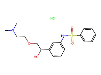 Benzenesulfonamide, N-(3-(2-(2-(dimethylamino)ethoxy)-1-hydroxyethyl)phenyl)-, monohydrochloride structure