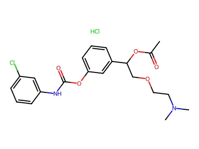 1-Acetoxy-1-(3-(3-chlorophenylcarbamoyloxy)phenyl)-2-(2-(N,N-dimethylamino)ethoxy)ethane HCl structure