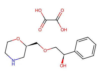 (1R,2'R)-1-Phenyl-2-((morpholin-2-yl)methoxy)ethanol oxalate structure