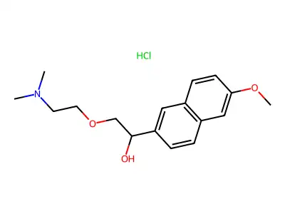 alpha-((2-(Dimethylamino)ethoxy)methyl)-6-methoxy-2-naphthalenemethanol hydrochloride structure