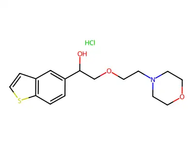 alpha-((2-(4-Morpholinyl)ethoxy)methyl)benzo(b)thiophene-5-methanol hydrochloride structure