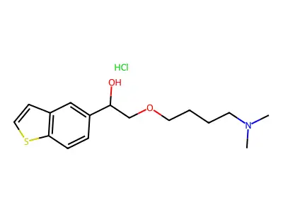 alpha-((4-(Dimethylamino)butoxy)methyl)benzo(b)thiophene-5-methanol hydrochloride structure