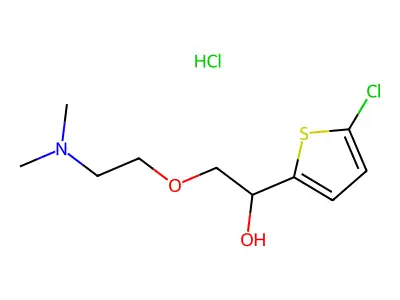 2-Thiophenemethanol, 5-chloro-alpha-((2-(dimethylamino)ethoxy)methyl)-, hydrochloride structure