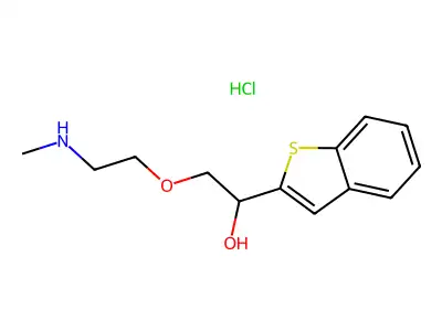 alpha-((2-(Methylamino)ethoxy)methyl)benzo(b)thiophene-2-methanol hydrochloride structure