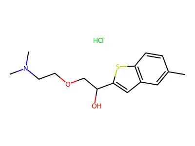 alpha-((2-(Dimethylamino)ethoxy)methyl)-5-methylbenzo(b)thiophene-2-methanol hydrochloride structure