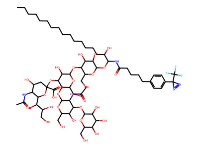 5-(4-(3-(trifluromethyl)diazirinyl)phenyl)pentanoyl-lyso-G(M1) ganglioside structure