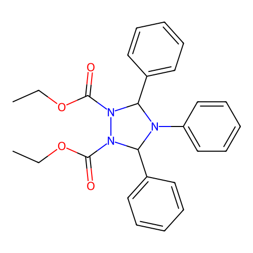 Diethyl 3,4,5-triphenyl-1,2,4-triazolidine-1,2-dicarboxylate structure