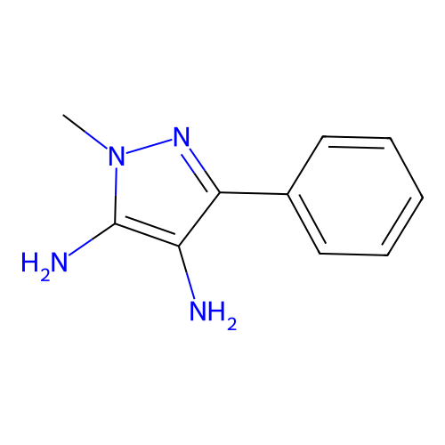 1-methyl-3-phenyl-1H-pyrazole-4,5-diamine structure