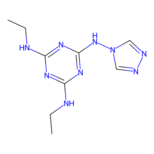 N~2~,N~4~-diethyl-N~6~-(4H-1,2,4-triazol-4-yl)-1,3,5-triazine-2,4,6-triamine structure