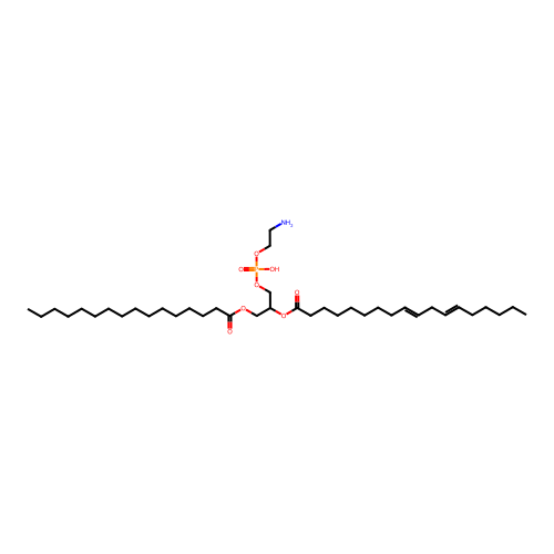 2-Linoleoyl-1-palmitoyl-sn-glycero-3-phosphoethanolamine structure