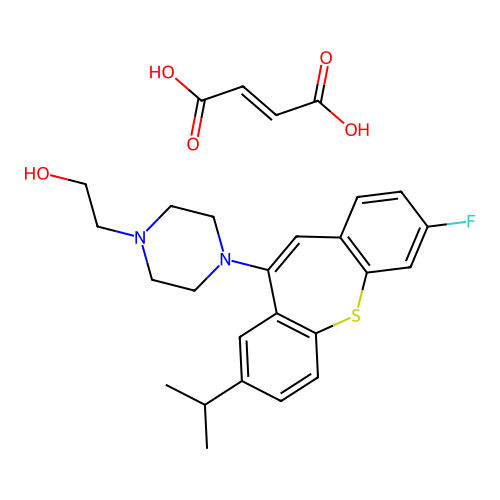 1-Piperazineethanol, 4-(3-fluoro-8-(1-methylethyl)dibenzo(b,f)thiepin-10-yl)-, (Z)-2-butenedioate (1:1) (salt) structure