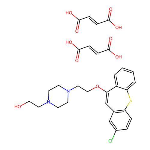 1-Piperazineethanol, 4-(2-((2-chlorodibenzo(b,f)thiepin-10-yl)oxy)ethyl)-, (Z)-2-butenedioate (1:2) (salt) structure