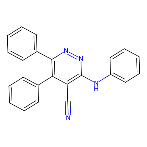 3-Anilino-5,6-diphenylpyridazine-4-carbonitrile structure