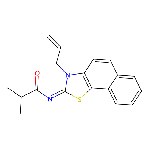 (Z)-N-(3-allylnaphtho[2,1-d]thiazol-2(3H)-ylidene)isobutyramide structure