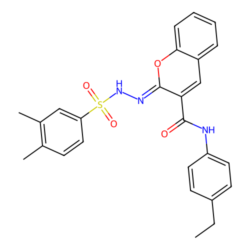 (2Z)-2-[(3,4-dimethylbenzenesulfonamido)imino]-N-(4-ethylphenyl)-2H-chromene-3-carboxamide structure