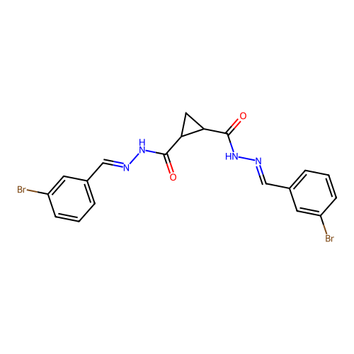 N'~1~,N'~2~-bis(3-bromobenzylidene)-1,2-cyclopropanedicarbohydrazide structure