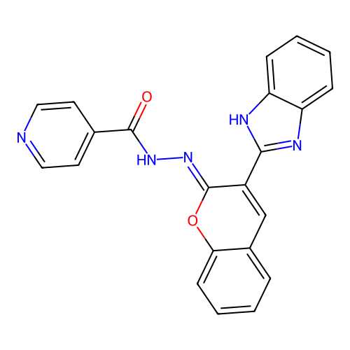 N'-[(2Z)-3-(1H-1,3-benzodiazol-2-yl)-2H-chromen-2-ylidene]pyridine-4-carbohydrazide structure