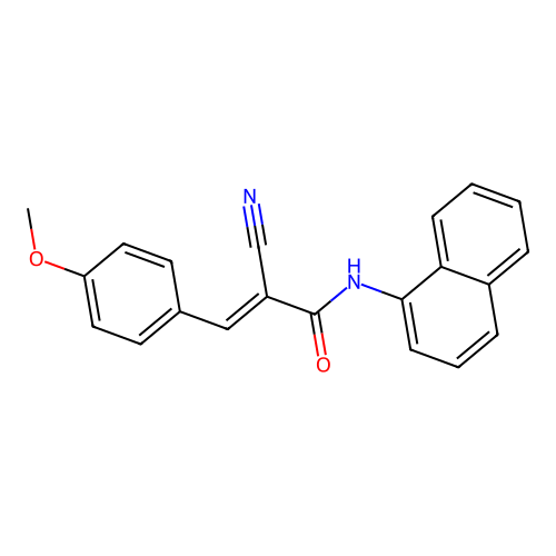 (E)-2-cyano-3-(4-methoxyphenyl)-N-naphthalen-1-ylprop-2-enamide structure