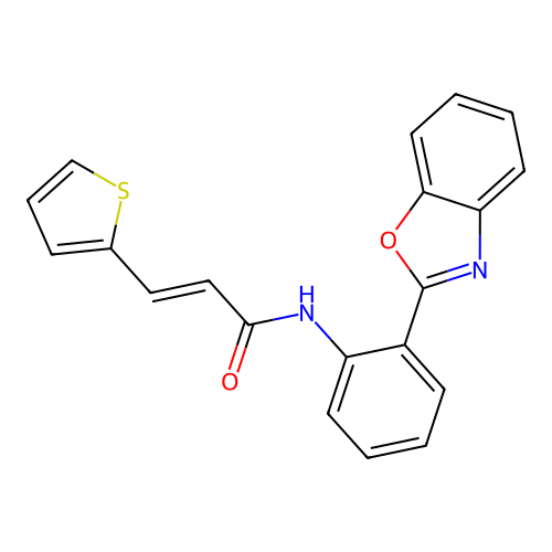 (E)-N-(2-(benzo[d]oxazol-2-yl)phenyl)-3-(thiophen-2-yl)acrylamide structure