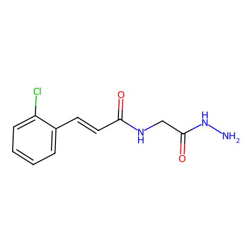 (E)-3-(2-chlorophenyl)-N-(2-hydrazinyl-2-oxoethyl)prop-2-enamide structure