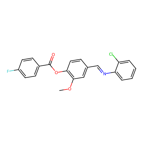 [4-[(2-Chlorophenyl)iminomethyl]-2-methoxyphenyl] 4-fluorobenzoate structure