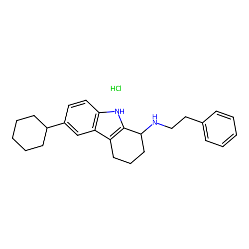 6-cyclohexyl-N-phenethyl-2,3,4,9-tetrahydro-1H-carbazol-1-amine Hydrochloride structure